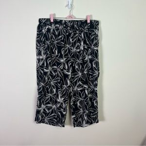 Swimsuits For All Black Floral Swimsuit Cover Up Capri Pants Women Plus 22 / 24